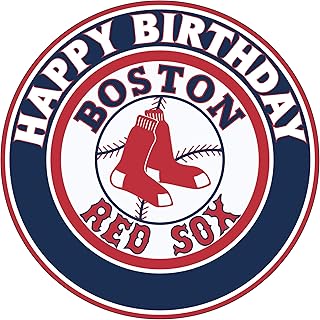 5 波士顿 r.s 篮球蛋糕装饰 – 圆形可食用生日蛋糕装饰,生日快乐蛋糕